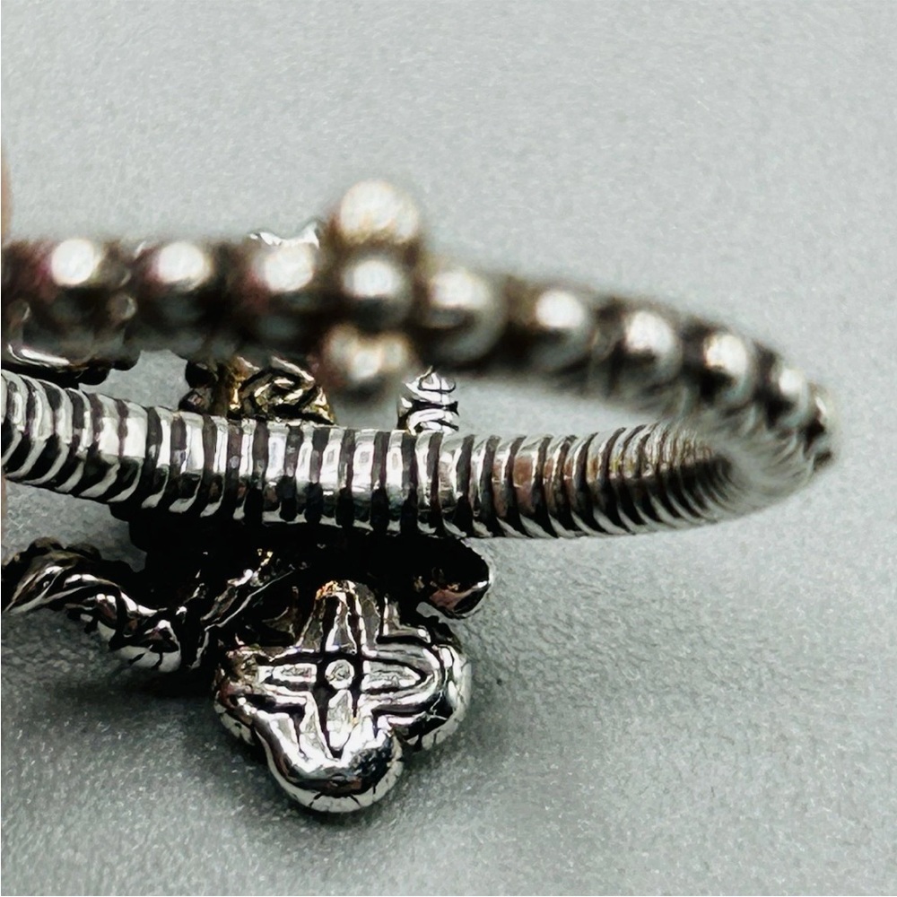 BARBARA BIXBY Sterling Silver & 18K Gold OHM Ring Size 8.25 / Spiritual Jewelry - Picture 3 of 12